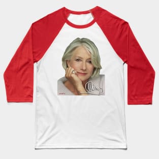 Helen Mirren Signed Portrait Baseball T-Shirt